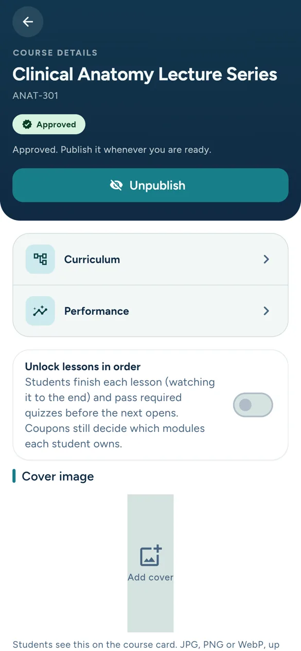 Course editor